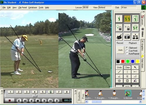 Golf analysis screen